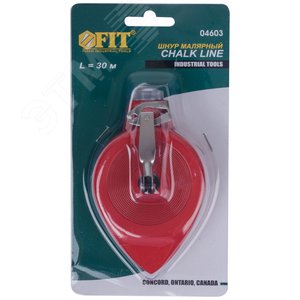 Шнур малярный отбойный, металлический корпус, в блистере 30 м, красный - фото 3