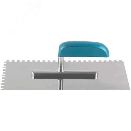 Гладилка нержав. с деревянной ручкой, 280х130 мм зубчатая, зуб 6х6 мм - фото 2