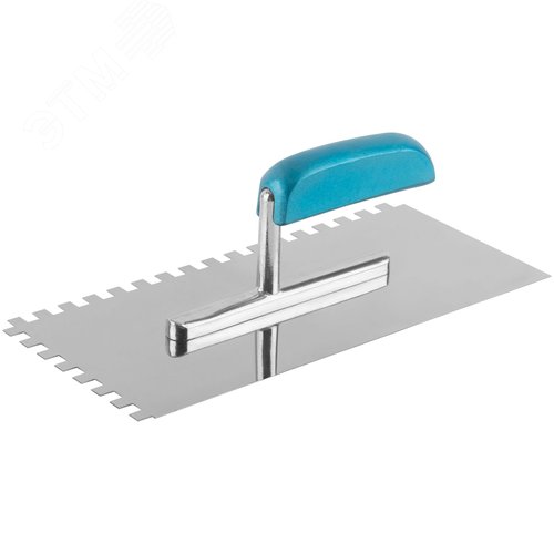 Изображение товара Гладилка нержав. с деревянной ручкой, 280х130 мм зубчатая, зуб 8х8 мм (шт)