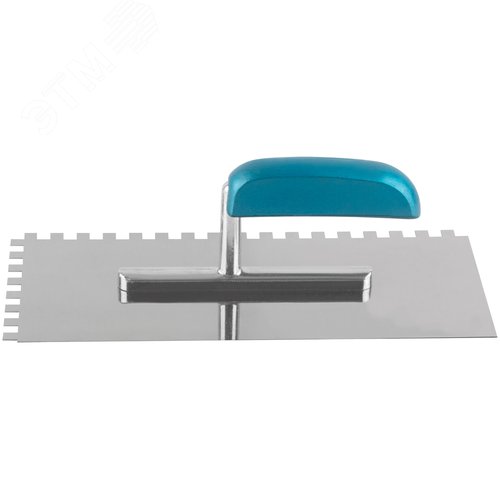 Гладилка нержав. с деревянной ручкой, 280х130 мм зубчатая, зуб 8х8 мм - фото 2