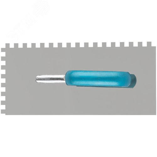 Гладилка нержав. с деревянной ручкой, 280х130 мм зубчатая, зуб 8х8 мм - фото 4