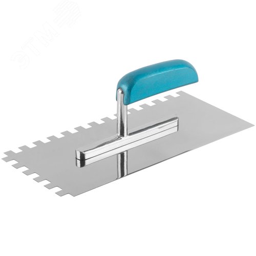 Изображение товара Гладилка нержав. с деревянной ручкой, 280х130 мм зубчатая, зуб 10х10 мм (шт)