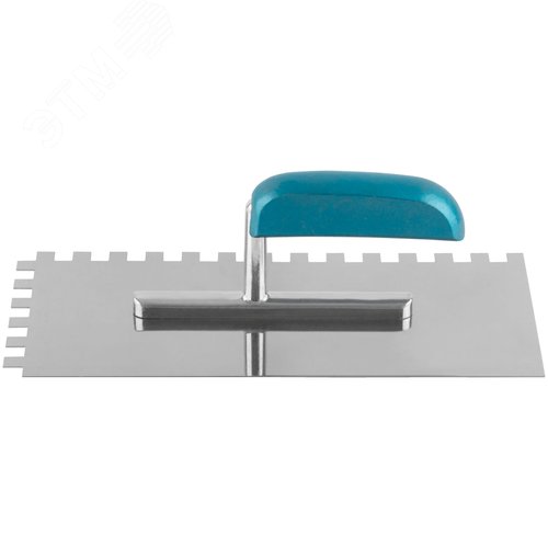 Гладилка нержав. с деревянной ручкой, 280х130 мм зубчатая, зуб 10х10 мм - фото 2