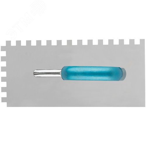 Гладилка нержав. с деревянной ручкой, 280х130 мм зубчатая, зуб 10х10 мм - фото 4