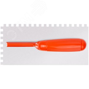 Гладилка нержавеющая с пластиковой ручкой, 280х130 мм зубчатая 8х8 мм 05168 FIT - 2