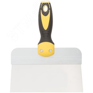 Шпатель фасадный нержавеющий Профи, прорезиненная ручка с метал.бойком 200 мм - фото 1