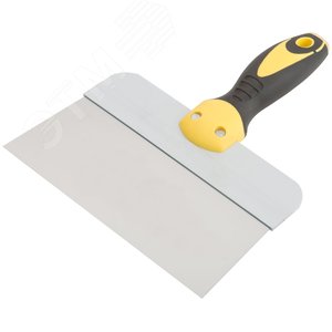 Шпатель фасадный нержавеющий Профи, прорезиненная ручка с метал.бойком 200 мм - фото 2