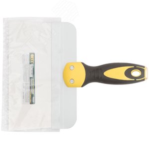 Шпатель фасадный нержавеющий Профи, прорезиненная ручка с метал.бойком 200 мм - фото 3