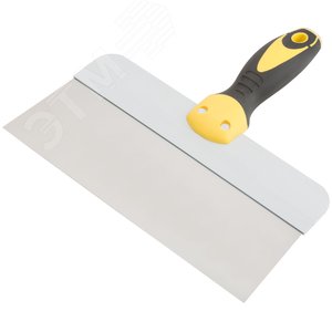 Шпатель фасадный нержавеющий Профи, прорезиненная ручка с метал.бойком 250 мм - фото 2