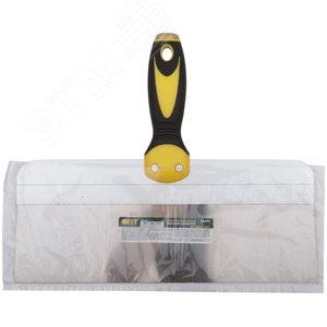 Шпатель фасадный нержавеющий Профи, прорезиненная ручка с метал.бойком 300 мм - фото 2