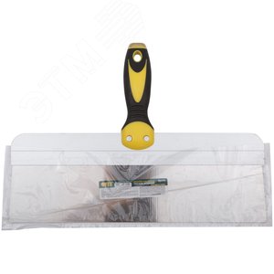 Шпатель фасадный нержавеющий Профи, прорезиненная ручка с метал.бойком 350 мм - фото 2