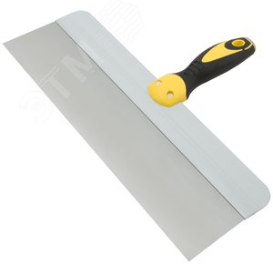 Шпатель фасадный нержавеющий Профи, прорезиненная ручка с метал.бойком 400 мм - фото 2