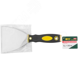 Шпатель для удаления ржавчины Профи, толщ. лезвия 1 мм, двухкомп.ручка с метал.бойком 4'' (100 мм) - фото 3