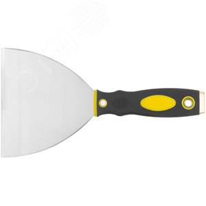 Шпатель для удаления ржавчины Профи, толщ. лезвия 1 мм, двухкомп.ручка с метал.бойком 5'' (125 мм) - фото 1