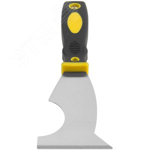 Шпатель многофункциональный Профи, толщ.лезв.1 мм, двухкомп. ручка с метал. бойком, усил.сталь, 75 мм - фото 4