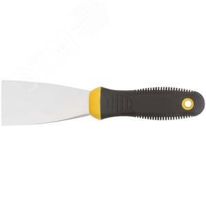 Шпатель, нерж.сталь, черно-желтая прорезин.ручка 2'' (50 мм) - фото 1