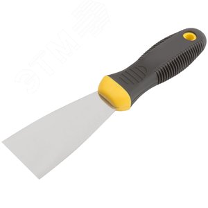 Шпатель, нерж.сталь, черно-желтая прорезин.ручка 2'' (50 мм) - фото 2