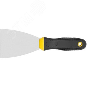 Шпатель, нерж.сталь, черно-желтая прорезин.ручка 3'' (75 мм)
