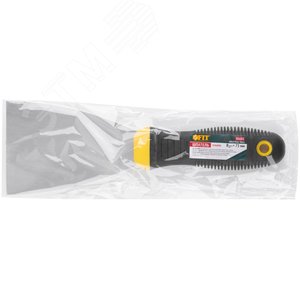 Шпатель, нерж.сталь, черно-желтая прорезин.ручка 3'' (75 мм) - фото 3