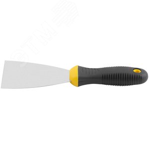 Шпатель, нерж.сталь, черно-желтая прорезин.ручка 3'' (75 мм) - фото 5
