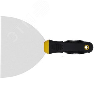 Шпатель, нерж.сталь, черно-желтая прорезин.ручка 6'' (150 мм) - фото 1
