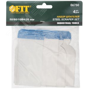 Шпатели металлические набор 4 шт(''Япончик'') 50/80/100/120 мм - фото 3