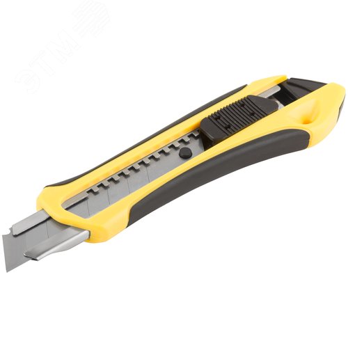 Нож технический 18 мм усиленный прорезиненный, 2-х сторонняя автофиксация - фото 2