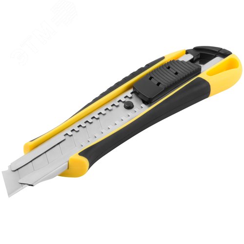 Нож технический 18 мм усиленный прорезиненный, 2-х сторонняя автофиксация - фото 2