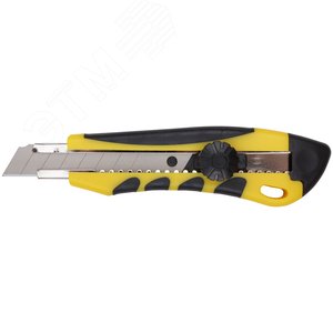 Изображение товара Нож технический 18 мм усиленный прорезиненный, вращ.прижим (шт)