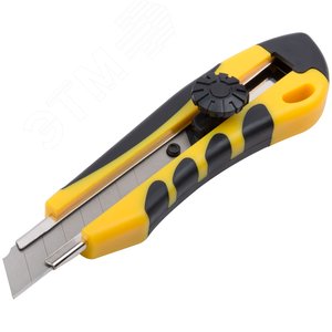 Нож технический 18 мм усиленный прорезиненный, вращ.прижим - фото 2