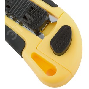 Нож технический 18 мм усиленный прорезиненный, кассета 3 лезвия, автозамена лезвия - фото 5