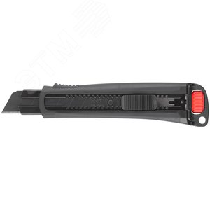 Нож технический 25 мм усиленный прорезиненный, дополнит. пластиковый прижим, черный, Профи - фото 1