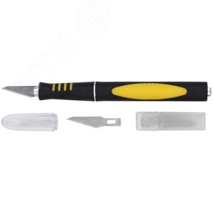 Нож макетный, прорезиненная алюминиевая ручка 10487 FIT