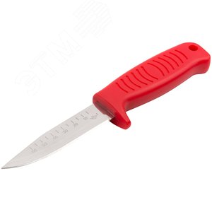 Нож строительный, нерж.сталь, пластиковая ручка, линейка на лезвии 10622 FIT - 2