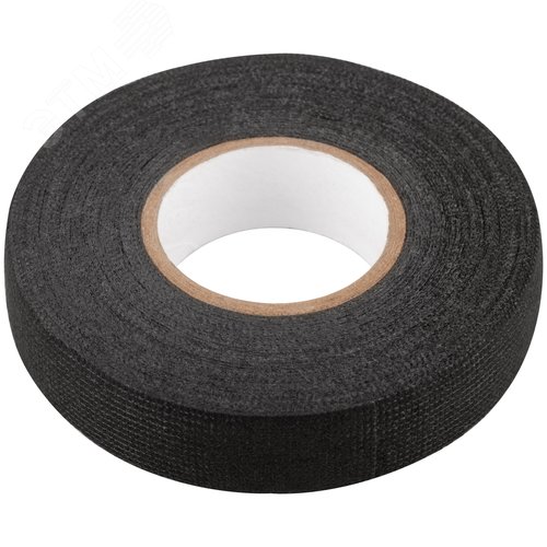 Изображение товара Лента тканевая на флисовой основе ( ПЭТ ) 19 мм х 0,3 мм х 15 м ( черная ) (шт)