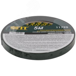 Лента клеящая, двухсторонняя монтажная,на вспененной основе, с полимерной подложкой 12 мм х 5 м - фото 3