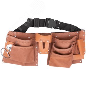 Изображение товара Пояс для инструмента, кожа, 10 отделения, 1 петля для инструмента (шт)