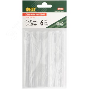 Стержни клеевые бесцветные д.11 мм х 100 мм, 6 шт - фото 3
