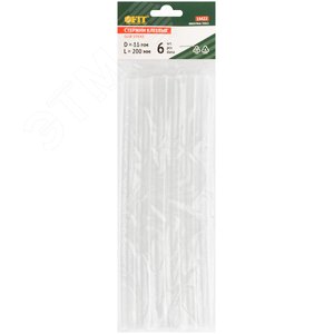 Стержни клеевые бесцветные д.11 мм х 200 мм, 6 шт - фото 3
