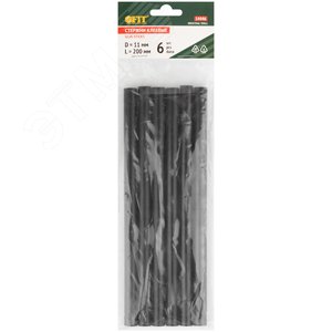 Стержни клеевые черные д.11 мм х 200 мм, 6 шт - фото 3