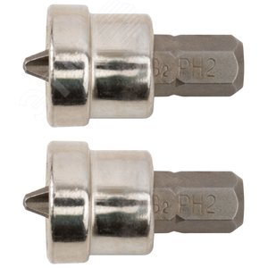 Изображение товара Насадки для завинчивания саморезов по гипроку CrV, РН2x25 мм, 2 шт., Профи (шт)