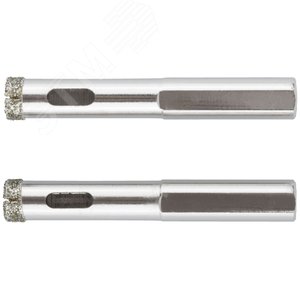 Изображение товара Коронки кольцевые по керамограниту, камню и кафелю алмазные, набор 2 шт, 10х67 мм (шт)