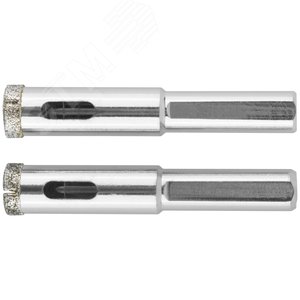 Коронки кольцевые по керамограниту, камню и кафелю алмазные, набор 2 шт, 12х67 мм - фото 1