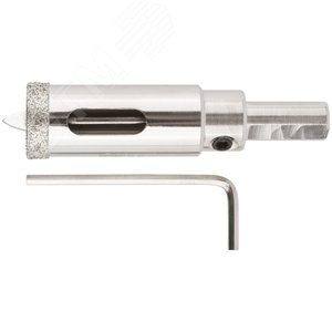 Коронка кольцевая по керамограниту, камню и кафелю алмазная с центровочным сверлом 18х67 мм - фото 1