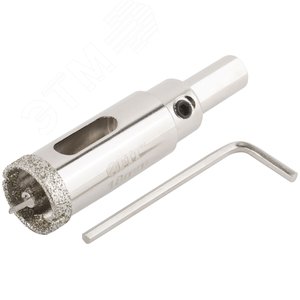 Коронка кольцевая по керамограниту, камню и кафелю алмазная с центровочным сверлом 18х67 мм - фото 2