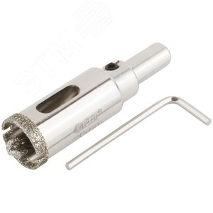 Изображение товара Коронка кольцевая по керамограниту, камню и кафелю алмазная с центровочным сверлом 20х67 мм (шт)