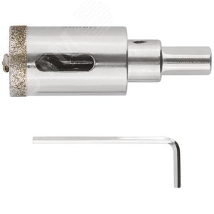 Изображение товара Коронка кольцевая по керамограниту, камню и кафелю алмазная с центровочным сверлом 25х67 мм (шт)