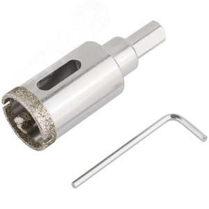 Коронка кольцевая по керамограниту, камню и кафелю алмазная с центровочным сверлом 25х67 мм - фото 2