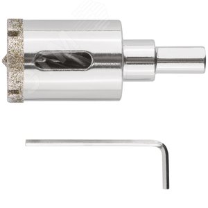 Коронка кольцевая по керамограниту, камню и кафелю алмазная с центровочным сверлом 30х67 мм - фото 1