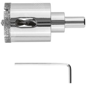 Коронка кольцевая по керамограниту, камню и кафелю алмазная с центровочным сверлом 35х67 мм - фото 1